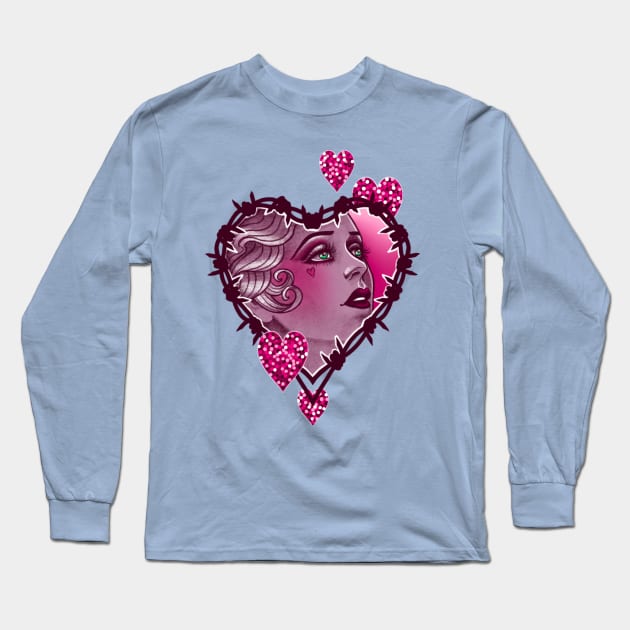 Barb Wire Love Long Sleeve T-Shirt by Huldra Tattoo